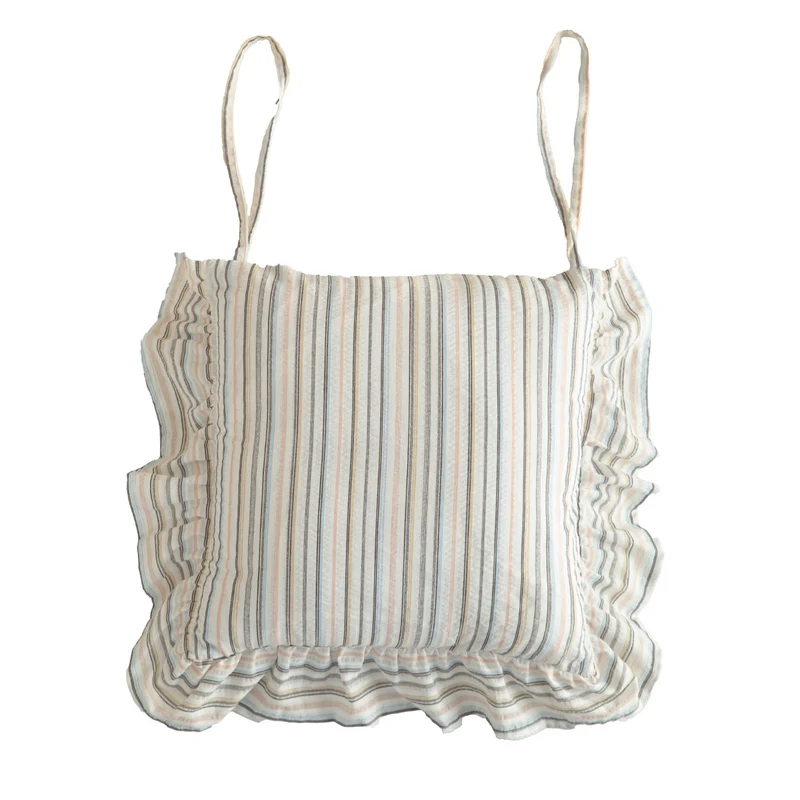 Padded chair cushion with ties and frill edge Stornfield