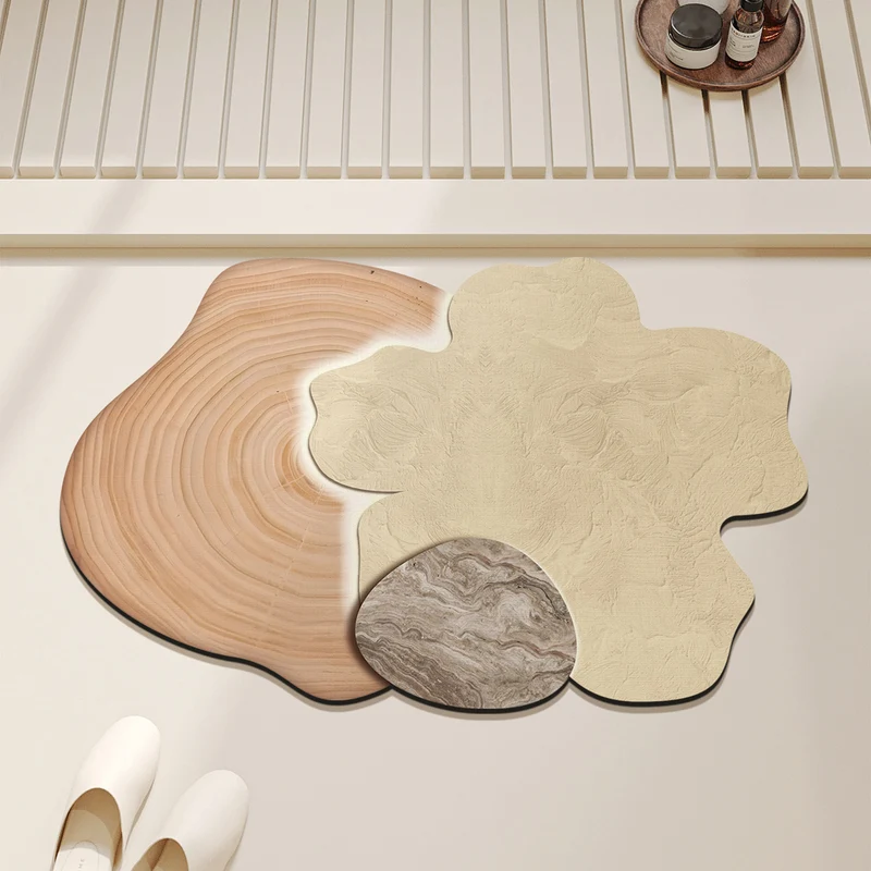 Absorbent Quick-Dry Bamboo-Style Cloud-Shaped Bath Mat