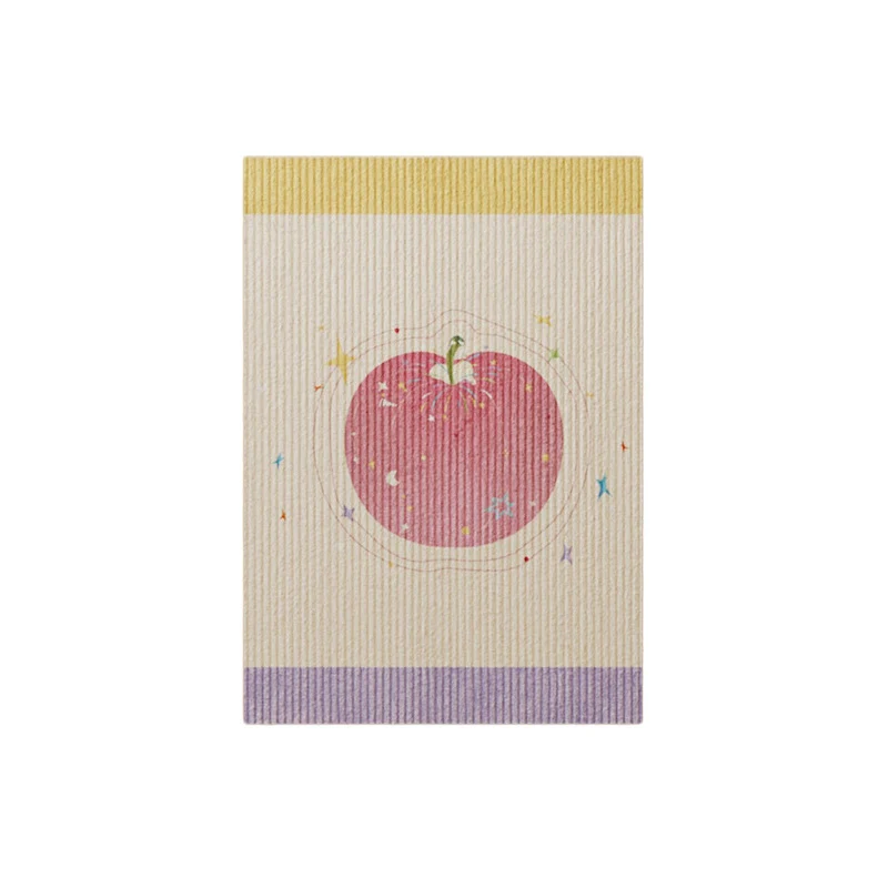 Vertical Ribbed Microfiber Cabinet Front Absorbent Mat with Apple & Swallow Illustration