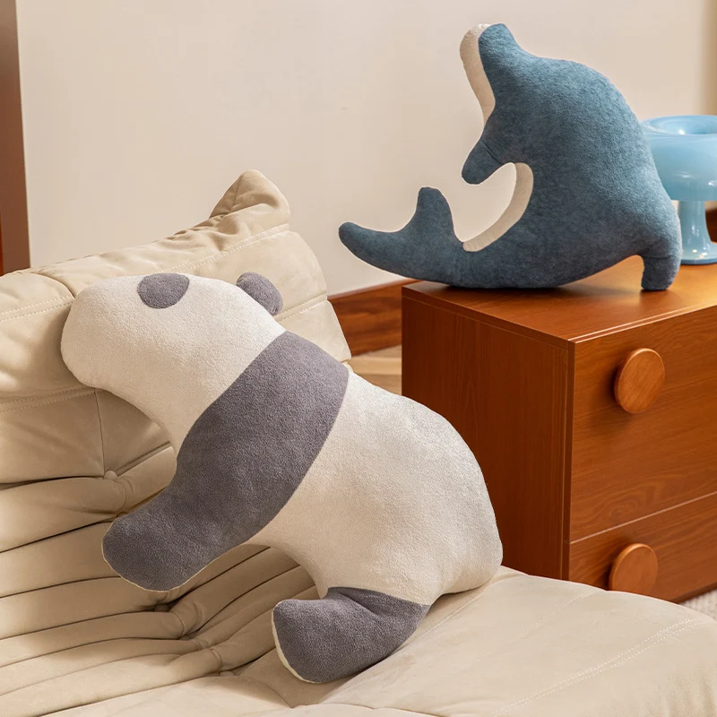 Dolphin-shaped comfort cuddle pillow made of soft plush with ergonomic contour Stornfield