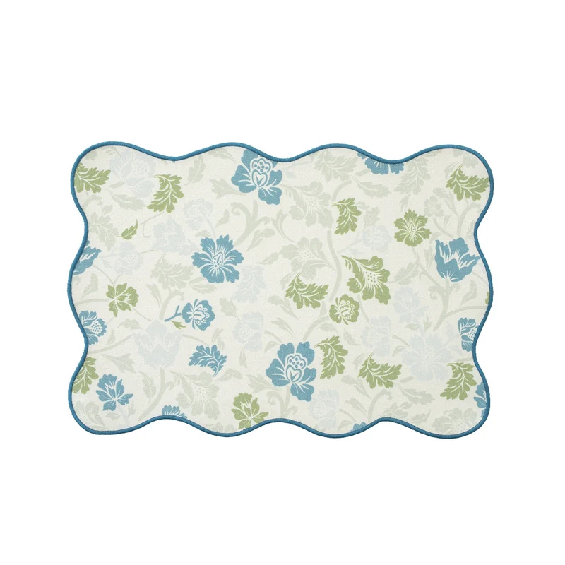 Decorative wavy table set with pomegranate and parrot motif Stornfield