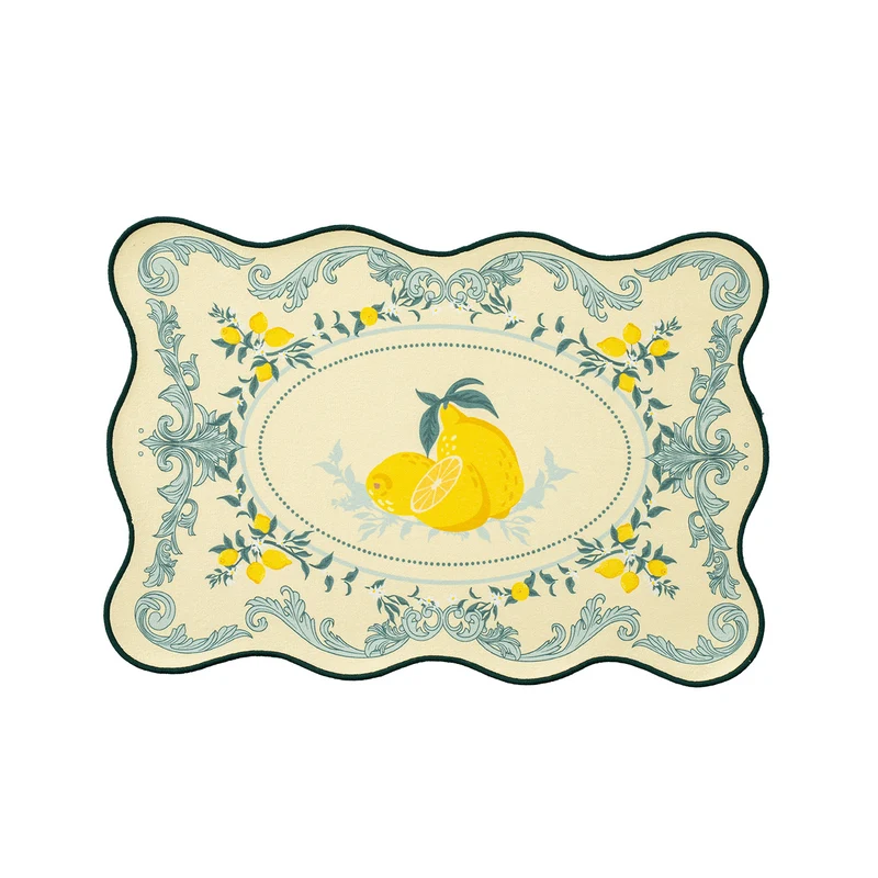 Decorative wavy table set with pomegranate and parrot motif Stornfield