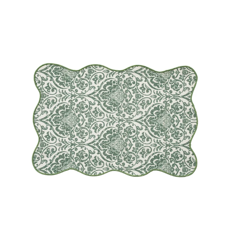 Decorative wavy table set with pomegranate and parrot motif Stornfield