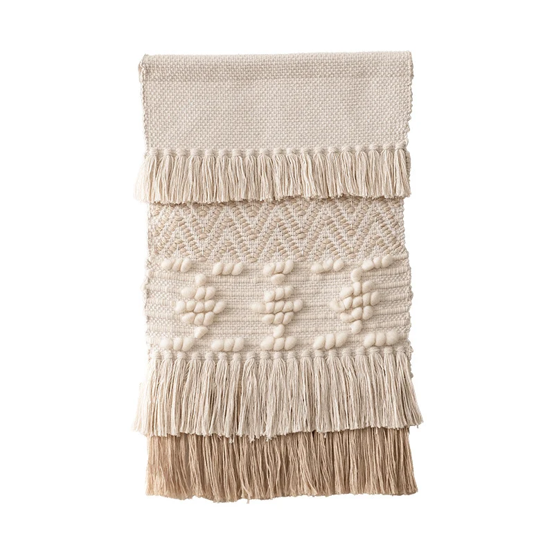 Boho Wall Hanging Macrame with Hand-Knotted Fringes and Woven Cable Patterns Stornfield