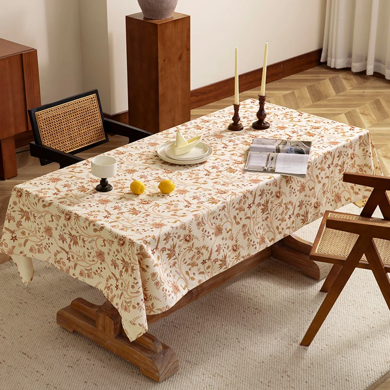 Coated tablecloth in vintage floral pattern made of cotton blend Stornfield