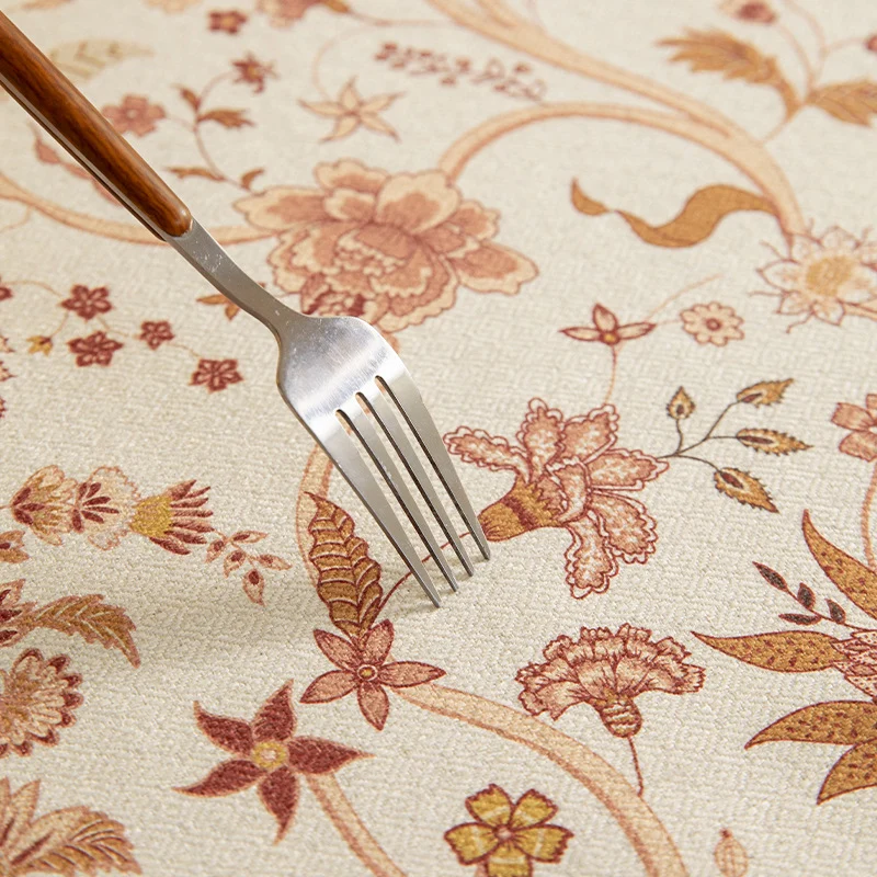 Coated tablecloth in vintage floral pattern made of cotton blend Stornfield