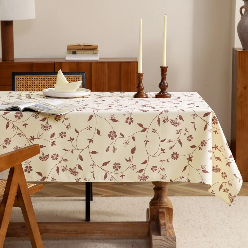 Coated tablecloth in vintage floral pattern made of cotton blend Stornfield