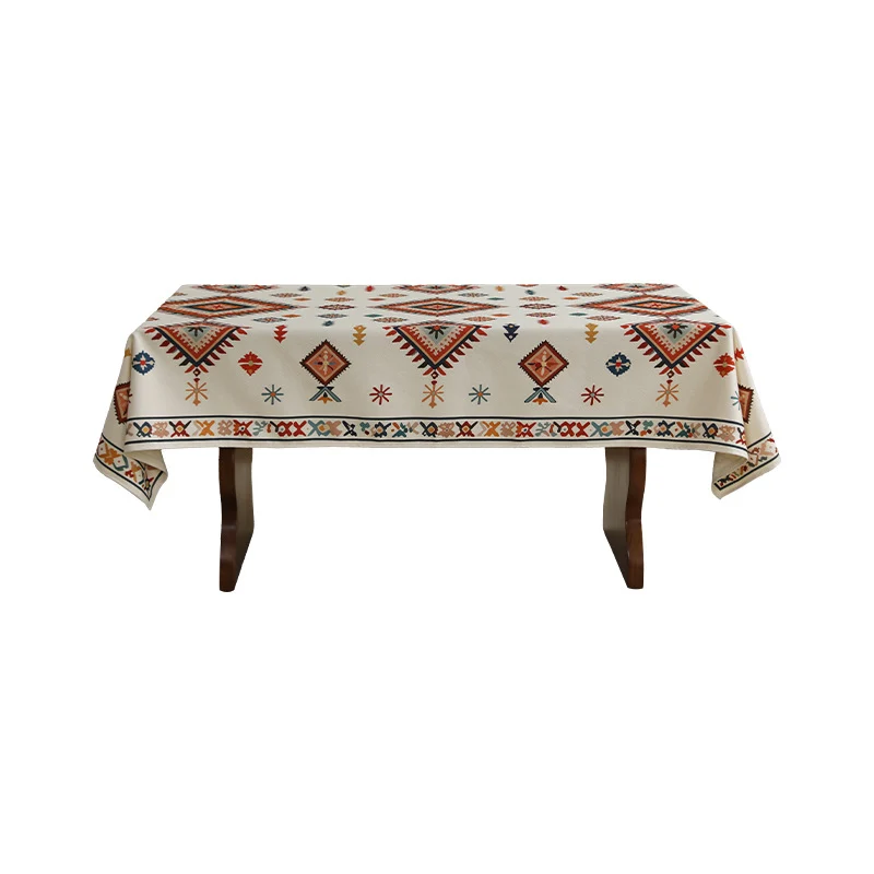 Printed rectangular tablecloth made of cotton blend with paisley border Stornfield