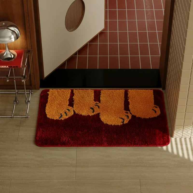 Bath mat with paw print design and extra soft high pile Stornfield