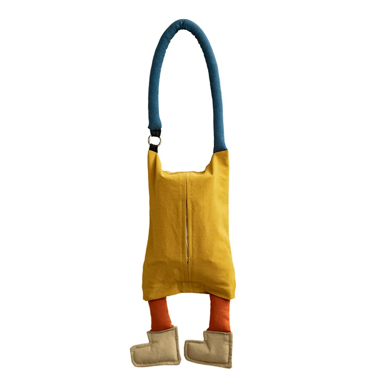 playful shoulder bag made of soft fabric with padded carrying handle and decorative legs Stornfield
