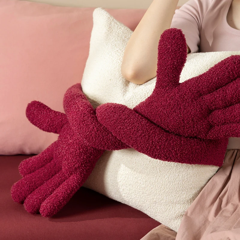 Cozy bouclé fleece gloves with warming thermal lining Stornfield