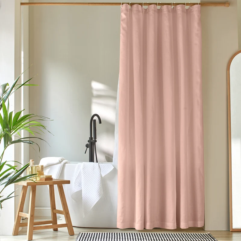 Duschvorhang aus rosa Leinen