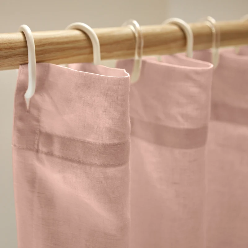 Duschvorhang aus rosa Leinen