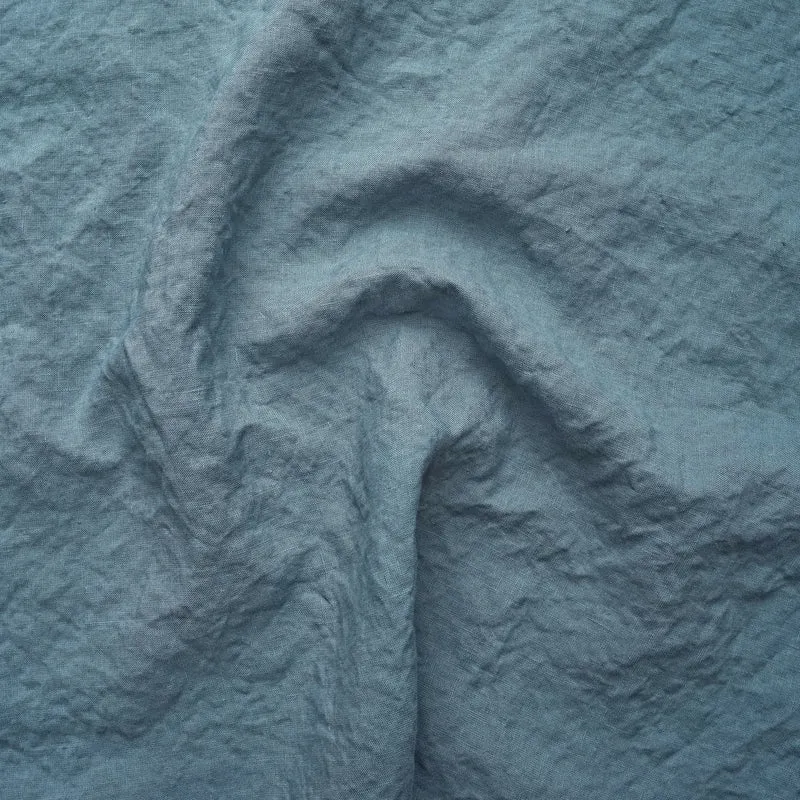 Duschvorhang aus französischem blauem Leinen