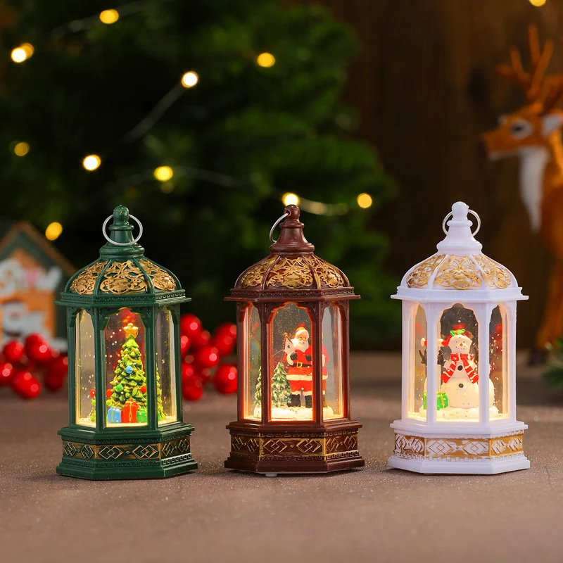 Decorative LED Lantern with Christmas Figurine Stornfield