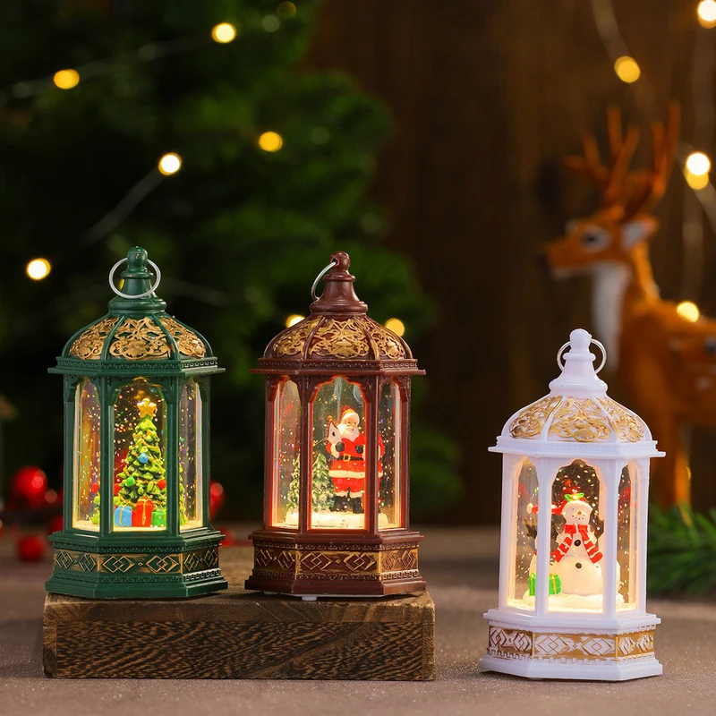 Decorative LED Lantern with Christmas Figurine Stornfield