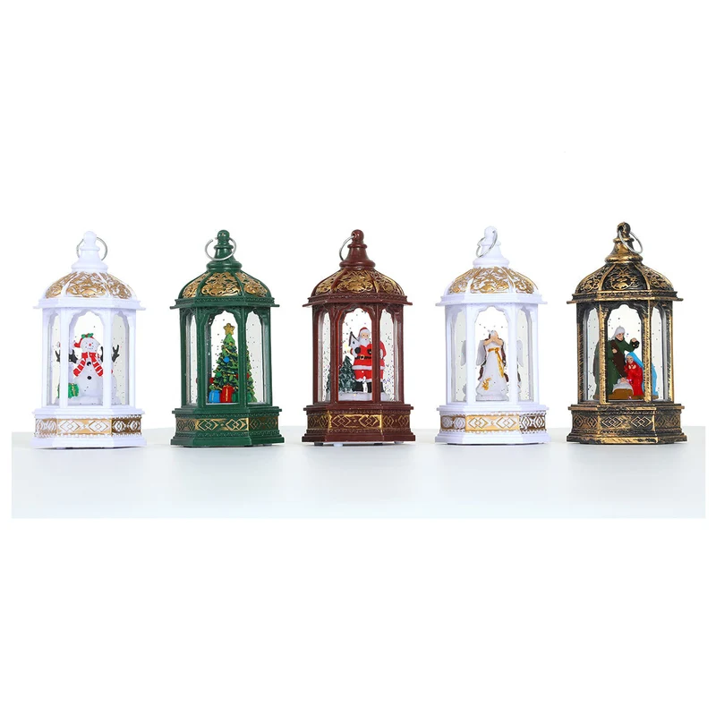 Decorative LED Lantern with Christmas Figurine Stornfield