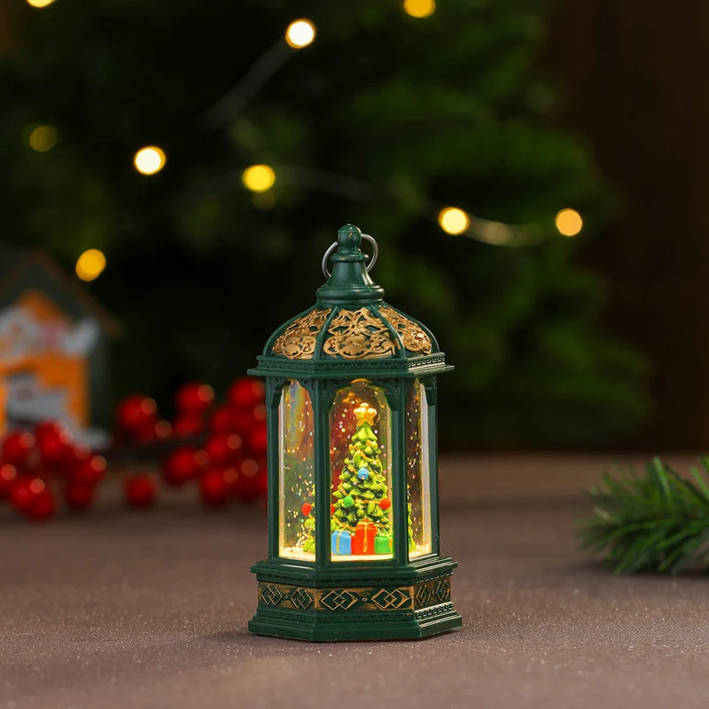 Decorative LED Lantern with Christmas Figurine Stornfield