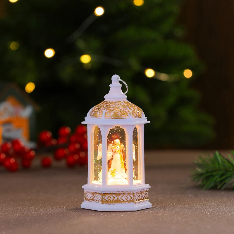 Decorative LED Lantern with Christmas Figurine Stornfield