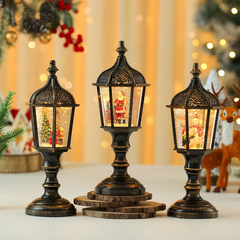 Decorative Lantern with Santa Scene Stornfield