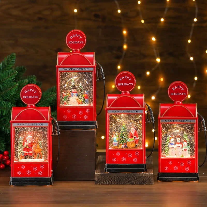 Decorative Illuminated Santa Scene Lantern Stornfield