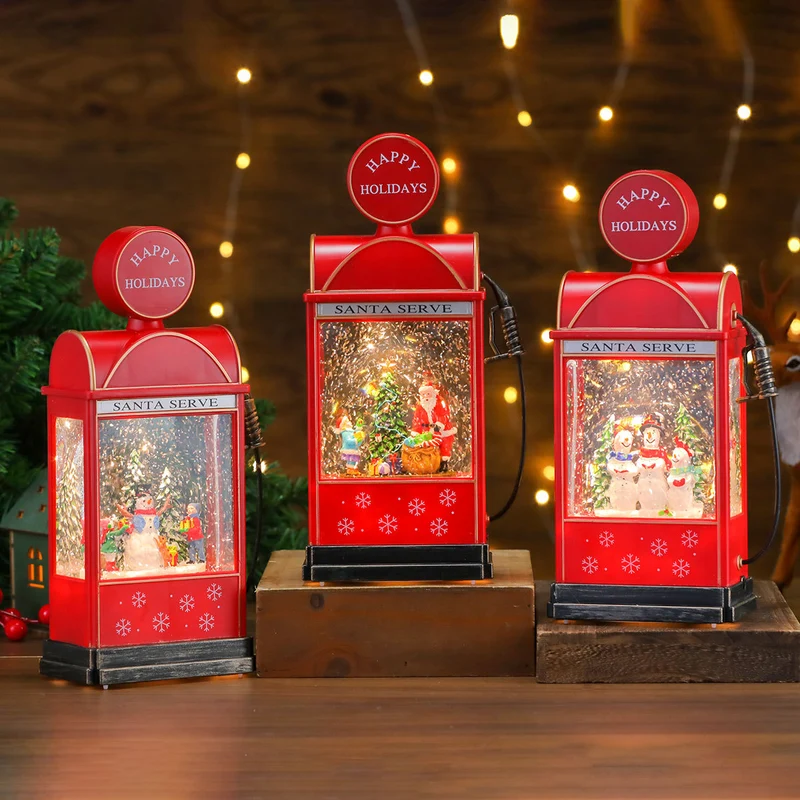 Decorative Illuminated Santa Scene Lantern Stornfield