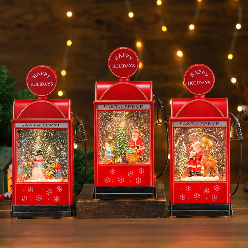 Decorative Illuminated Santa Scene Lantern Stornfield