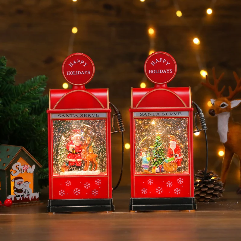 Decorative Illuminated Santa Scene Lantern Stornfield