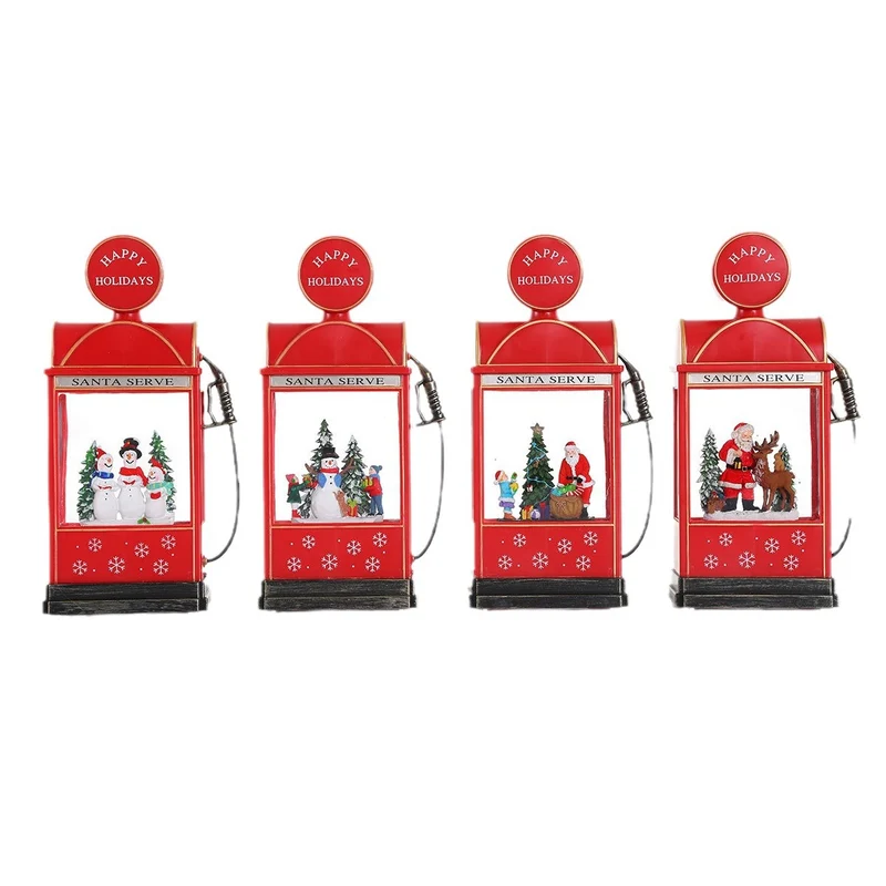 Decorative Illuminated Santa Scene Lantern Stornfield