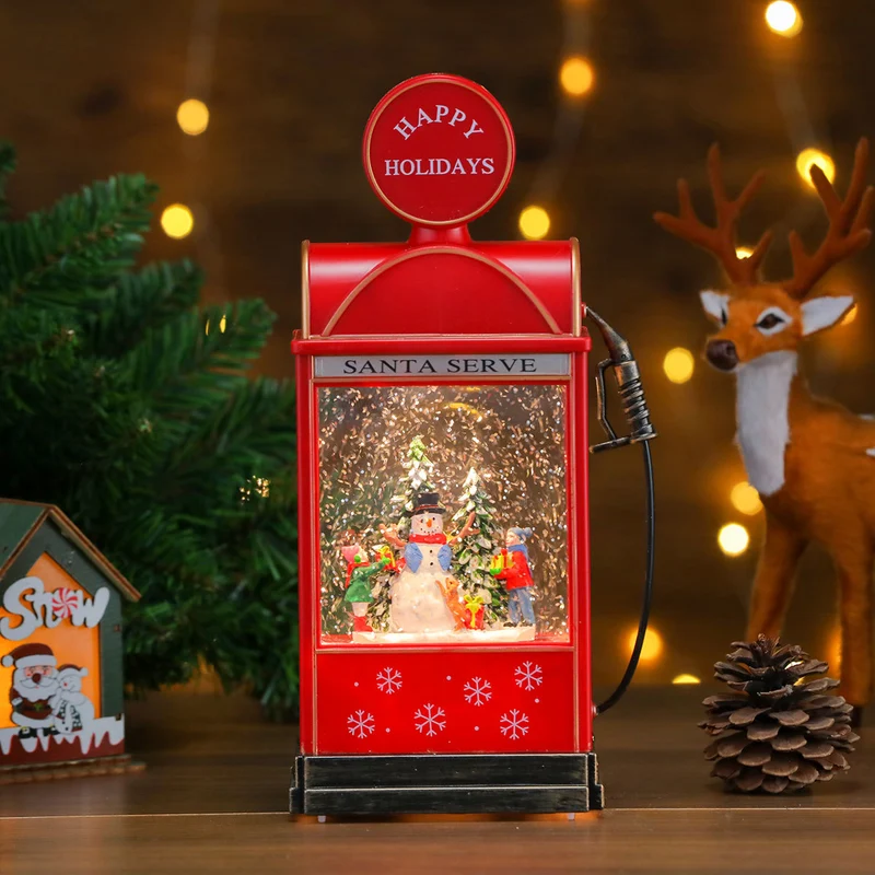 Decorative Illuminated Santa Scene Lantern Stornfield