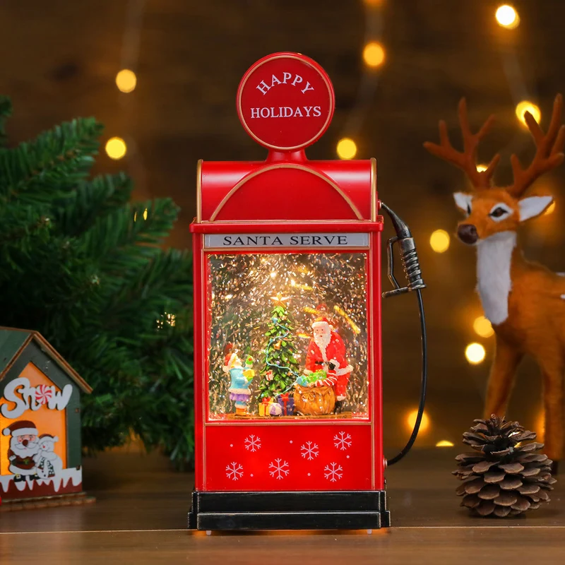 Decorative Illuminated Santa Scene Lantern Stornfield