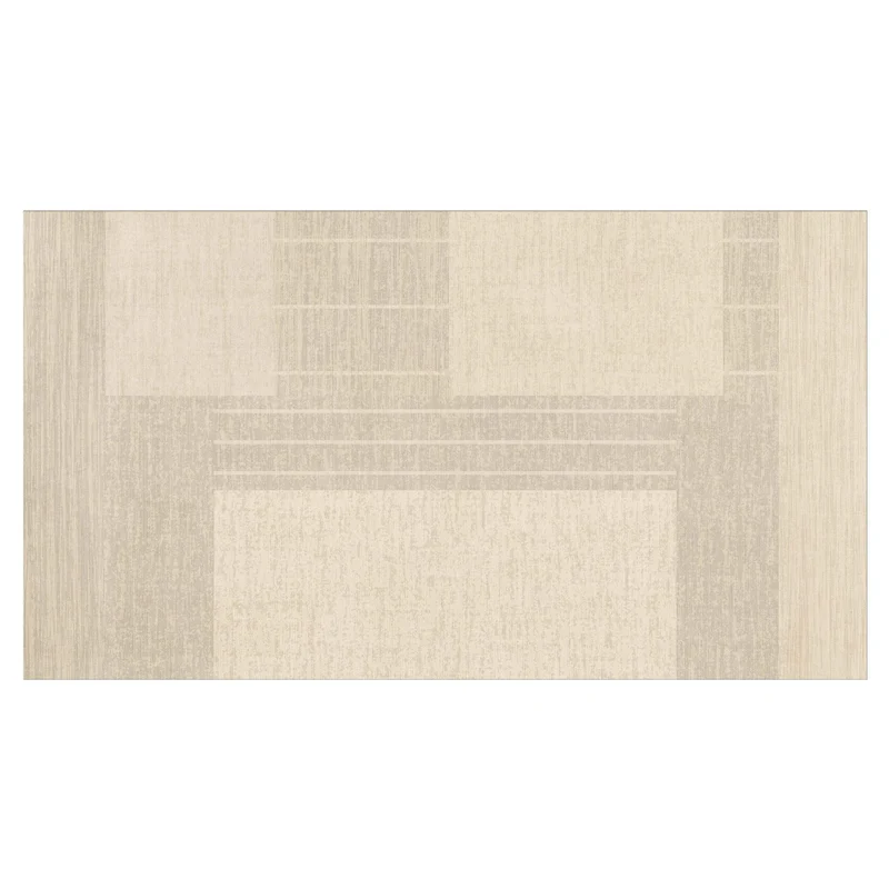 Modern Low-Pile Geometric Area Rug with Subtle Striped Border