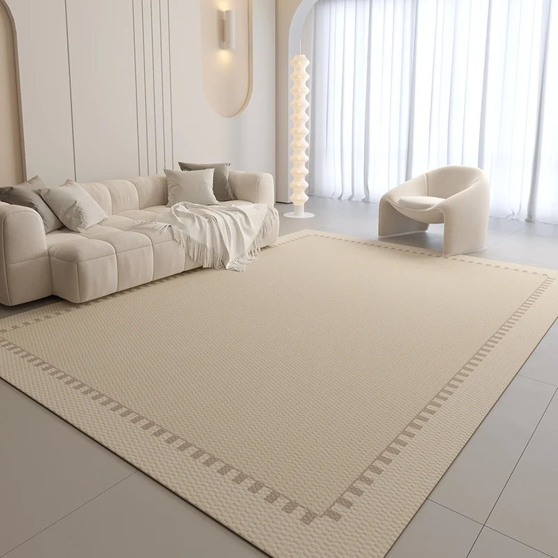 Modern Geometric Low-Pile Area Rug with Textured Stripe & Arc Pattern