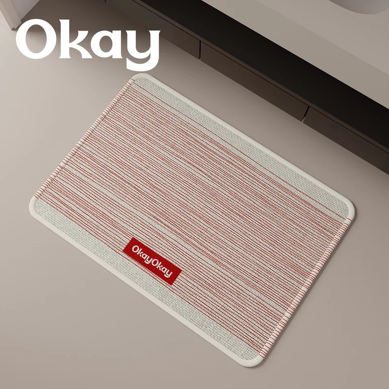 Low-Profile Ribbed Microfiber Entrance Doormat with Non-Slip Backing
