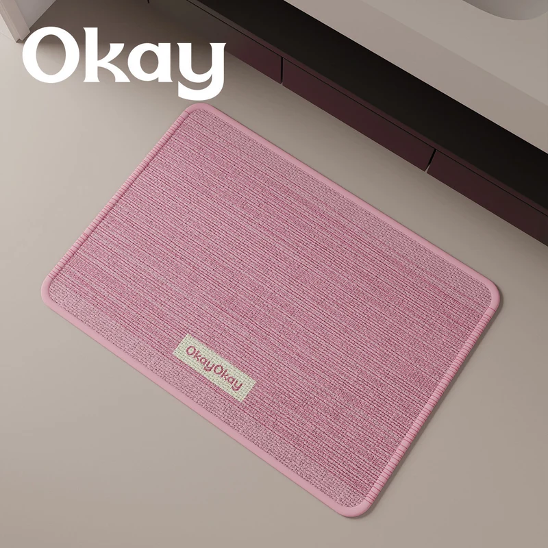 Low-Profile Ribbed Microfiber Entrance Doormat with Non-Slip Backing