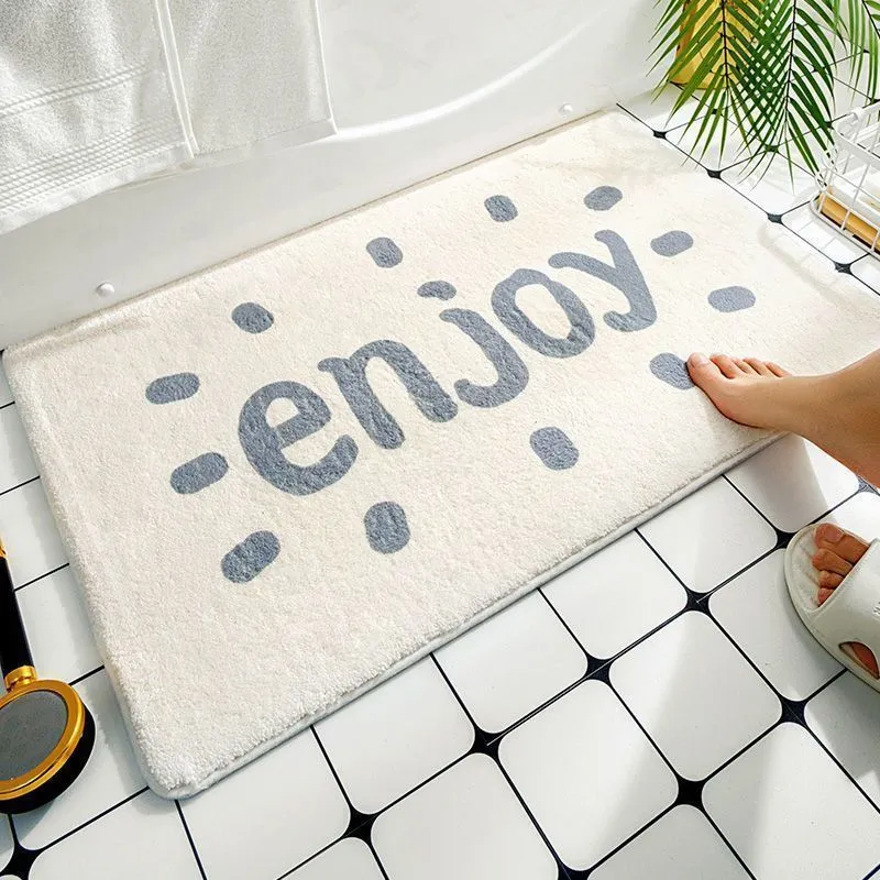Half-Moon Tufted Floral Bath Rug Mat with Non-Slip Back