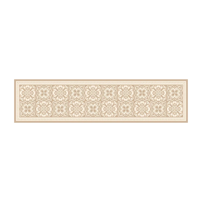 Decorative Stitched-Edge Linen-Blend Table Runner