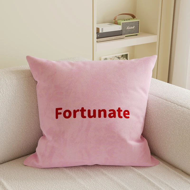 Decorative Square Throw Pillow Cover with Watercolor Lychee Botanical Print and Hidden Zipper