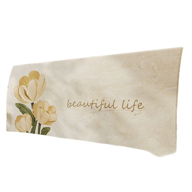 Decorative Padded Headboard Slipcover with Floral Print and Inspirational Script