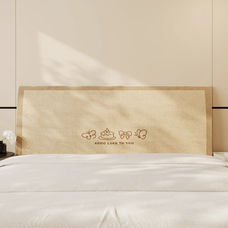 Decorative Padded Headboard Panel Cover with Playful Cartoon Cat Print