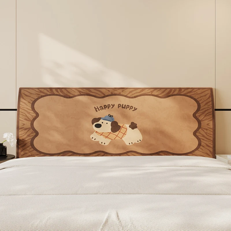 Decorative Padded Headboard Panel Cover with Playful Cartoon Cat Print