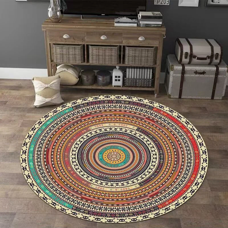 Vintage-Inspired Round Area Rug