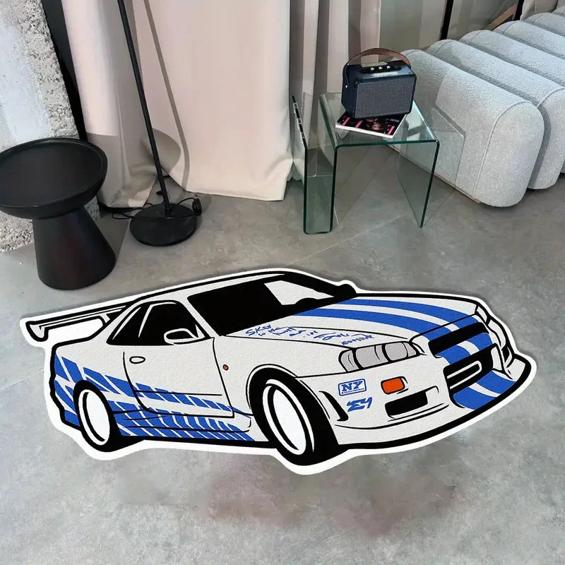 Sports Car-Themed Area Rug