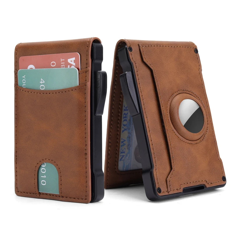 RFID-blockierender Leder minimalistischer Kartenhalter Karnz