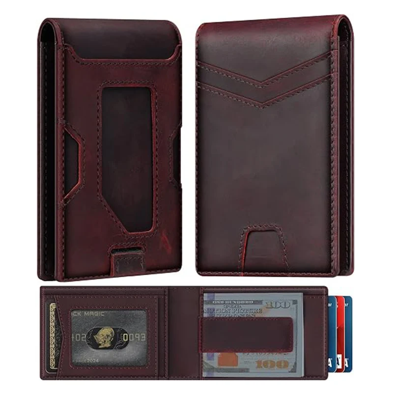 Premium RFID-blockierender Lederkartenhalter Karnz