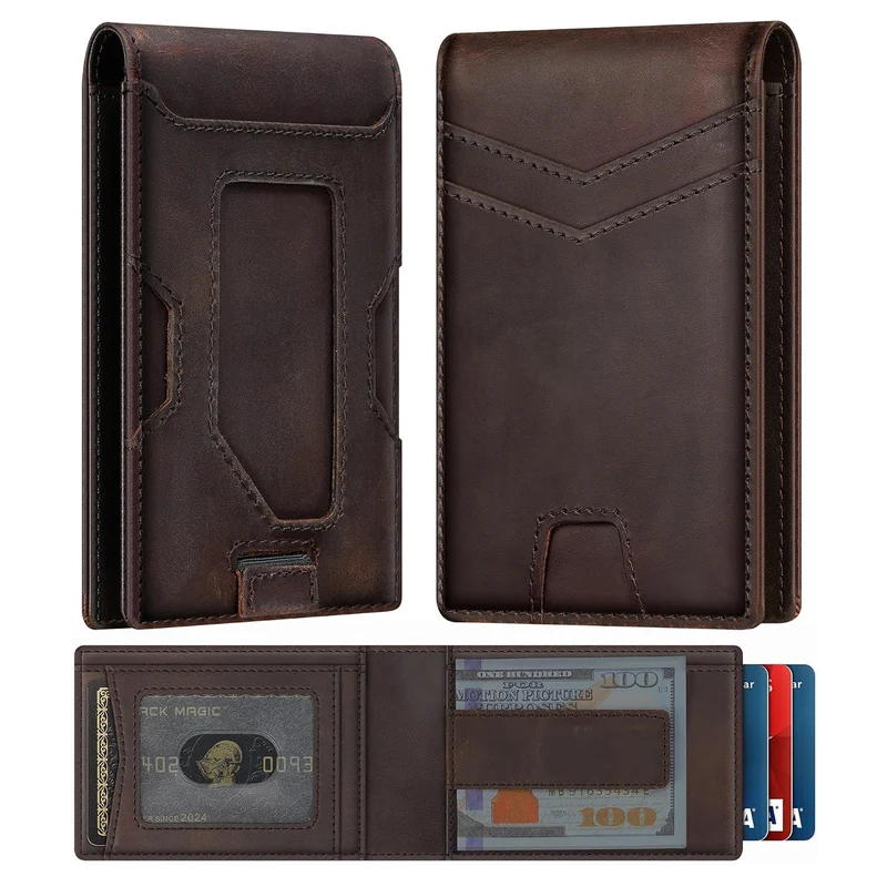 Premium RFID-blockierender Lederkartenhalter Karnz