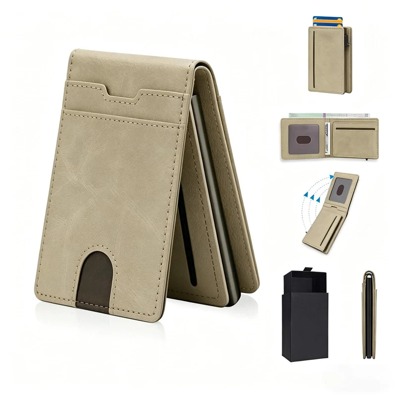 Minimalist RFID-blockierender Lederkartenhalter Karnz