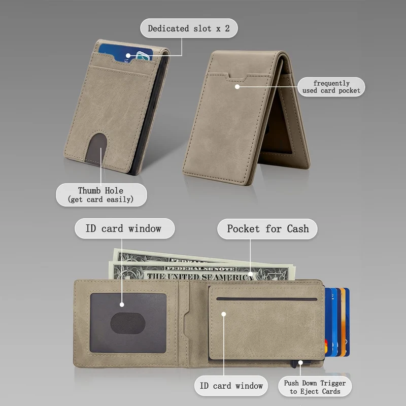 Minimalist RFID-blockierender Lederkartenhalter Karnz