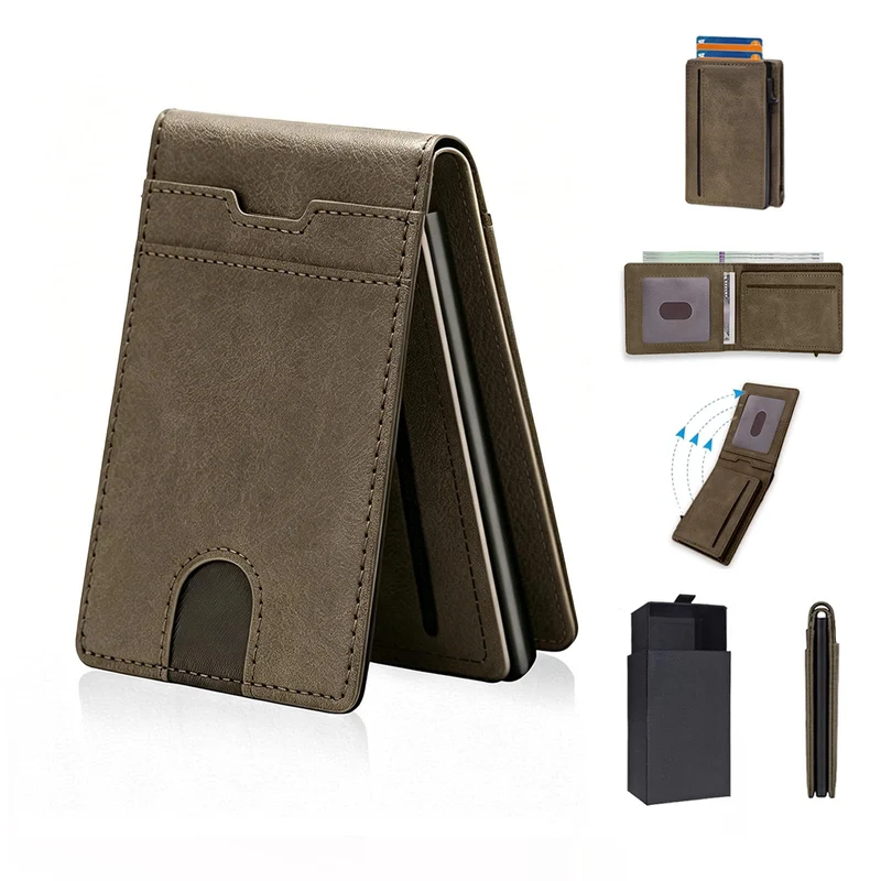 Minimalist RFID-blockierender Lederkartenhalter Karnz