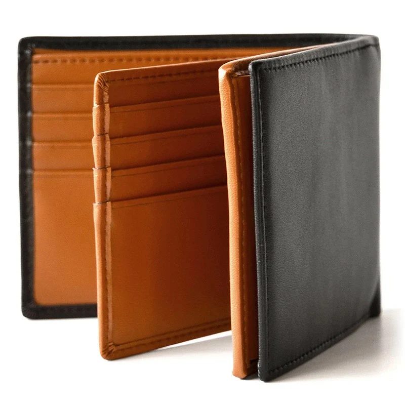 Dual-Tone Leder Bi-Fold Geldbörse Karnz